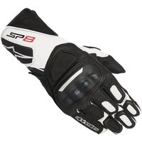 Image of Alpinestars SP-8 v2 Leather Motorcycle Gloves L Black White