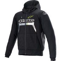 Image of Alpinestars Chrome Ignition Motorcycle Hoodie XL Black Yellow Fluo