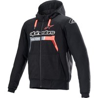 Image of Alpinestars Chrome Ignition Motorcycle Hoodie 4XL Black Red Fluo