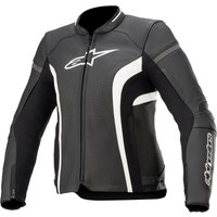 Image of Alpinestars Stella Kira V2 Ladies Leather Motorcycle Jacket 46 Black White