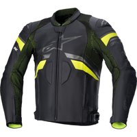 Alpinestars GP Plus R V3 Rideknit Leather Motorcycle Jacket 50 Black Yellow Fluo (UK 40)