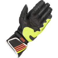 Image of Alpinestars GP Plus R V2 Leather Motorcycle Gloves XL Metal Grey Black Yellow Red Fluo