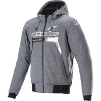 Image of Alpinestars Chrome Ignition Motorcycle Hoodie XXL Melange Dark Grey White