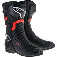 Alpinestars SMX-6 v2 DryStar CE Motorcycle Boots 38 Black Red Fluo (UK 4)