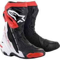 Image of Alpinestars Supertech R Motorcycle Boots 40 Black White Red (UK 6)