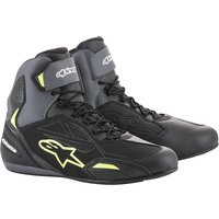 Alpinestars Faster 3 DryStar Motorcycle Boots 41 Black Grey Yellow Fluo (UK 7.5)
