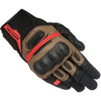 Image of Alpinestars Highlands Leather Motorcycle Gloves XL Black Tobacco Brown Red