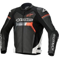 Image of Alpinestars GP Force Leather Motorcycle Jacket 58 Black White Red Fluo (UK 48)