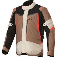 Image of Alpinestars ST-1 WP Motorcycle Jacket XL Dark Khaki Sand Black Red Fluo