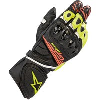 Image of Alpinestars GP Plus R V2 Leather Motorcycle Gloves 3XL Black Yellow Red Fluo