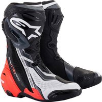 Image of Alpinestars Supertech R Motorcycle Boots 44 Black Red Fluo White Grey (UK 10)