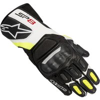 Image of Alpinestars SP-8 v2 Leather Motorcycle Gloves S Black White Fluo