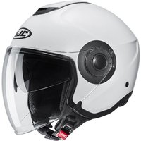 I40W2XL - HJC I40 Plain Open Face Motorcycle Helmet XXL Semi Flat Pearl White