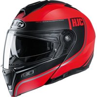 Image of HJC I90 Davan Flip Front Motorcycle Helmet XL Red (MC1SF)