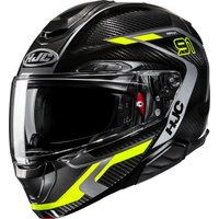 Image of HJC RPHA 91 Carbon Lagos Flip Front Motorcycle Helmet - Yellow