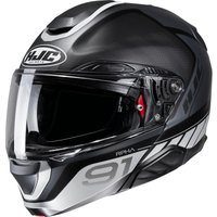 R91RBS - HJC RPHA 91 Rafino Flip Front Motorcycle Helmet S Black (MC5SF)