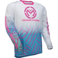 Image of Moose Racing Sahara Jersey - Blue/Pink/White