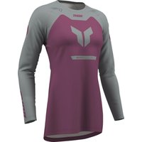 2911-0359 - Thor Womens Ridemode Menace Jersey Large - Grey/Purple