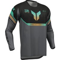 2910-8430 - Thor Launchmode Air Raptor Jersey Small - Black/Charcoal Grey/Orange/Teal