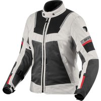 Image of Rev It Tornado 4 H2O Ladies Motorcycle Jacket 42 Silver Black (UK 14)