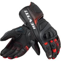 Image of Rev It Control Leather Motorcycle Gloves M Black Neon Red