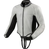 Image of Rev It Trackmaster H2O Rain Motorcycle Over Jacket M Transparent Black