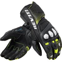 Image of Rev It Control Leather Motorcycle Gloves XL Black Neon Yellow