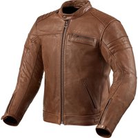 Image of Rev It Restless Leather Motorcycle Jacket 48 Brown (UK 38)