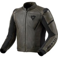 Image of Rev It Parallax Leather Motorcycle Jacket 56 Black Olive (UK 46)