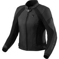 Image of Rev It Xena 4 Ladies Leather Motorcycle Jacket 38 Black Anthracite (UK 10)