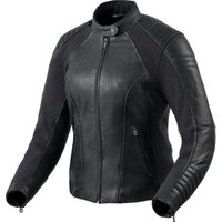 Image of Rev It Coral Ladies Leather Motorcycle Jacket 38 Black (UK 10)