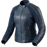 Image of Rev It Coral Ladies Leather Motorcycle Jacket 40 Blue (UK 12)
