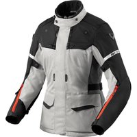 Image of Rev It Outback 4 H2O Ladies Motorcycle Jacket 42 Silver Black (UK 14)