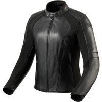 Image of Rev It Maci Ladies Leather Motorcycle Jacket 44 Black (UK 16)