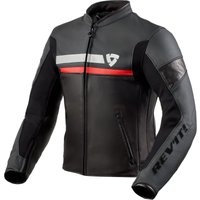 Image of Rev It Mile Leather Motorcycle Jacket 56 Black Red (UK 46)