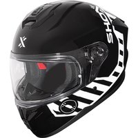 Image of Shox Apex Core Motorcycle Helmet XL Gloss Black White