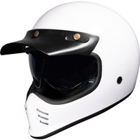 Black Royale II Retro Motorcycle Helmet XL Gloss White