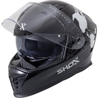 Shox Eclipse Atlas Motorcycle Helmet L Gloss Black Grey