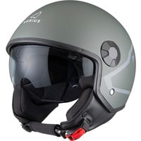 Image of Agrius Score Shield Open Face Motorcycle Helmet XXL Matt Grey
