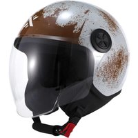Shox Interceptor Rust Open Face Motorcycle Helmet S Gloss Grey