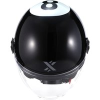 Image of Shox Interceptor 8 Ball Open Face Motorcycle Helmet XS Gloss Black