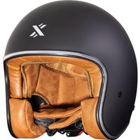 Image of Shox Classic Solid Open Face Motorcycle Helmet XXL Matt Black