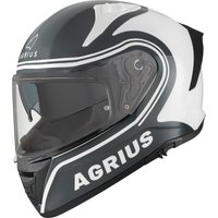Image of Agrius Storm Discharge Motorcycle Helmet XS Gloss Grey White