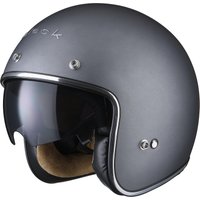 Black Classic Open Face Motorcycle Helmet L Matt Titanium
