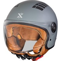 Image of Shox Jetstream Solid Open Face Motorcycle Helmet XS Matt Carbon Grey