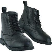 Image of Black Officer Brogue Motorcycle Boots 47 Black (UK 13)