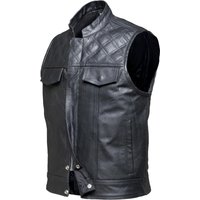 Image of Black Renegade Leather Motorcycle Vest XL Black