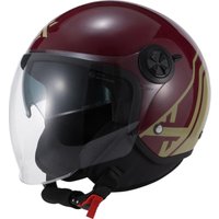 Image of Shox Interceptor SV Delta Open Face Motorcycle Helmet XXL Gloss Burgundy Sand