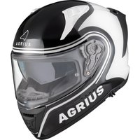 Image of Agrius Storm Discharge Motorcycle Helmet XXL Gloss Black White