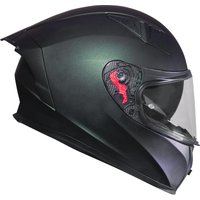 Black Atom Motorcycle Helmet L Matt Chameleon Green